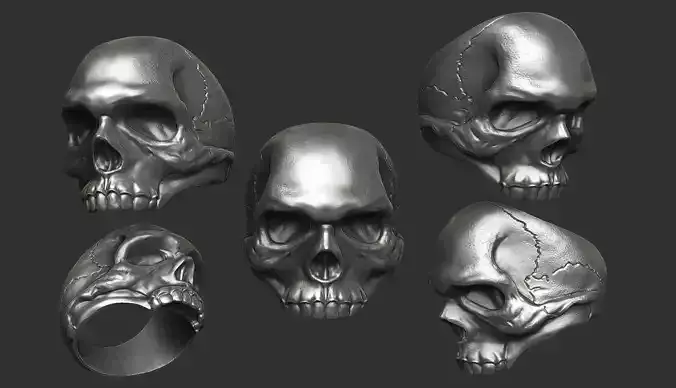 Skull ring for bikers