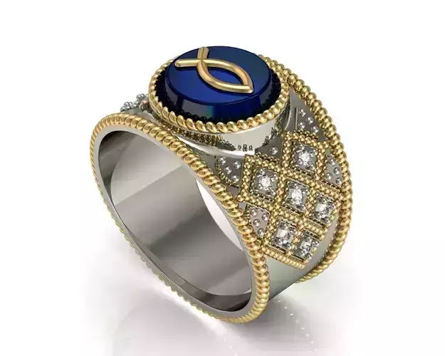 Ring with fish sign of God