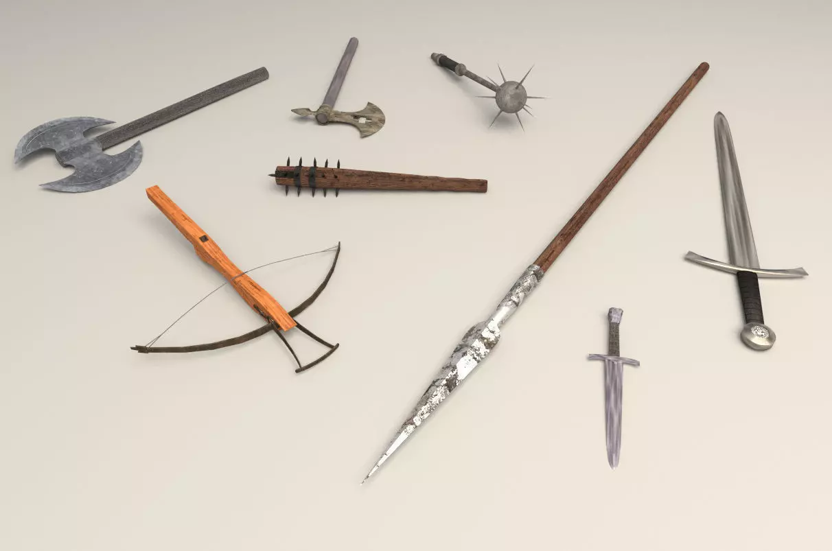medieval weapons pack 3D model
