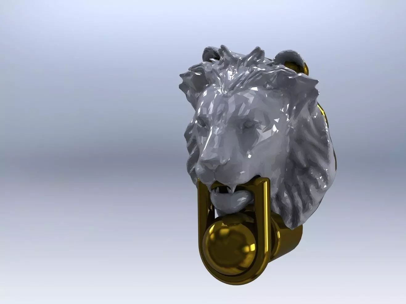 LIONS HEAD DOOR KNOCKER 3D print model_0