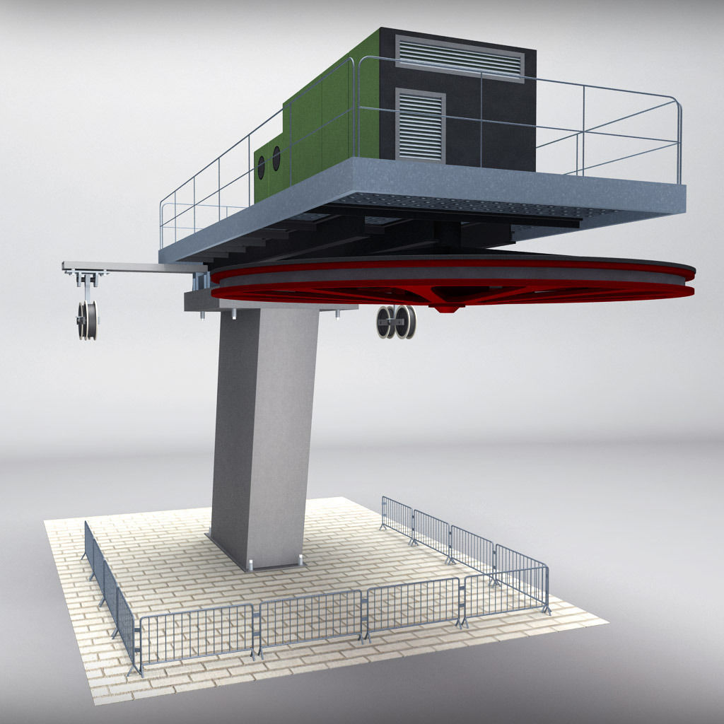 Ski lift mountain winter pack 3D model_6