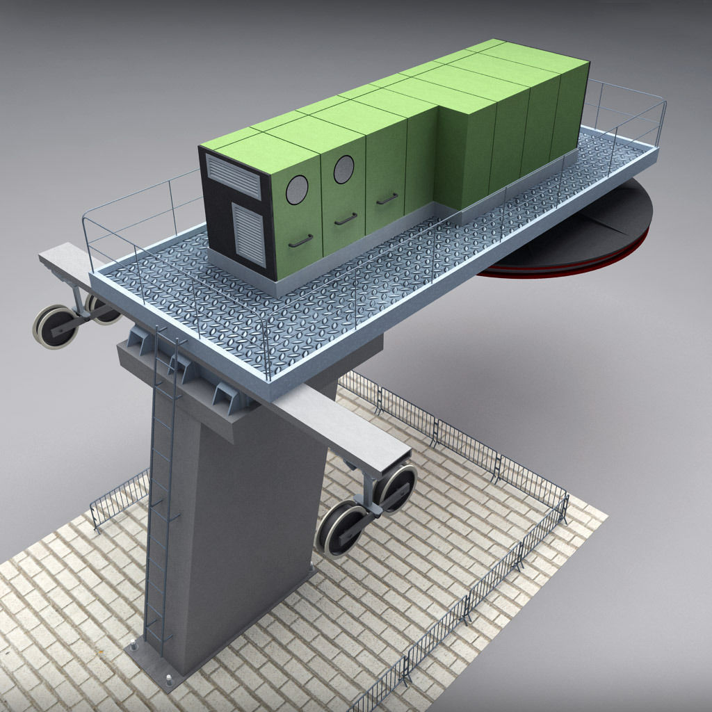 Ski lift mountain winter pack 3D model_5