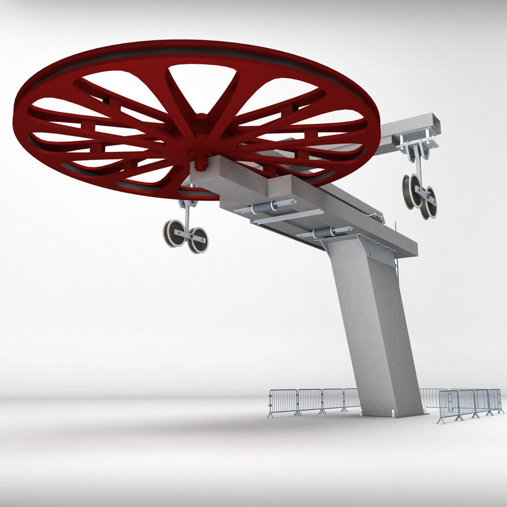 Ski lift mountain winter pack 3D model_17