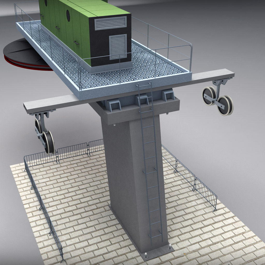 Ski lift mountain winter pack 3D model_10