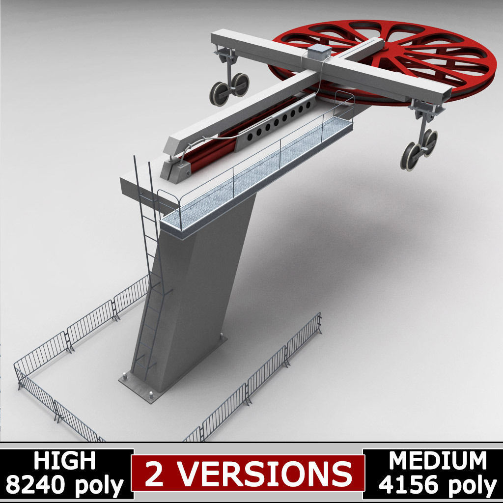 Ski lift mountain winter pack 3D model_57