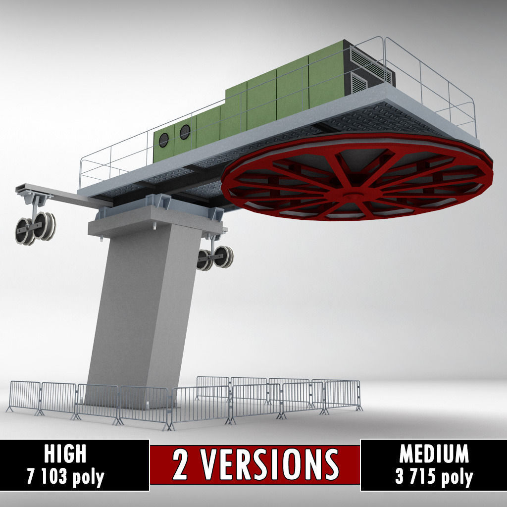 Ski lift mountain winter pack 3D model_59