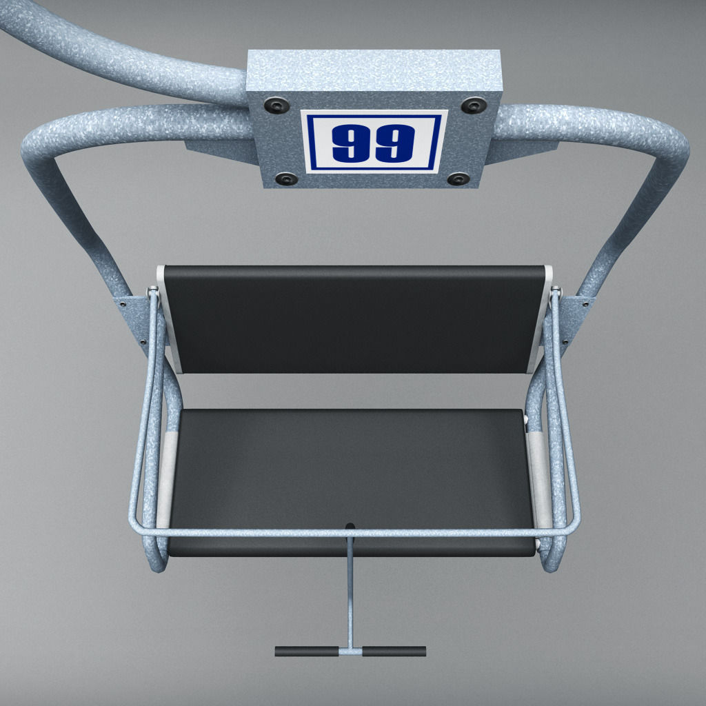 Ski lift mountain winter pack 3D model_40