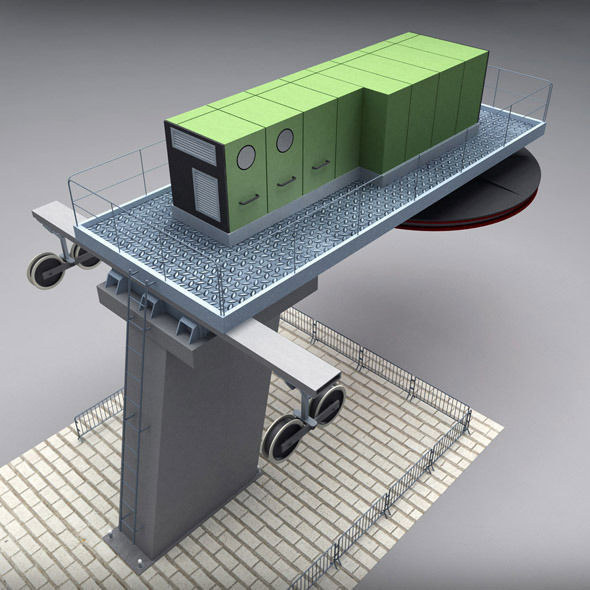 Ski lift mountain winter pack 3D model_15