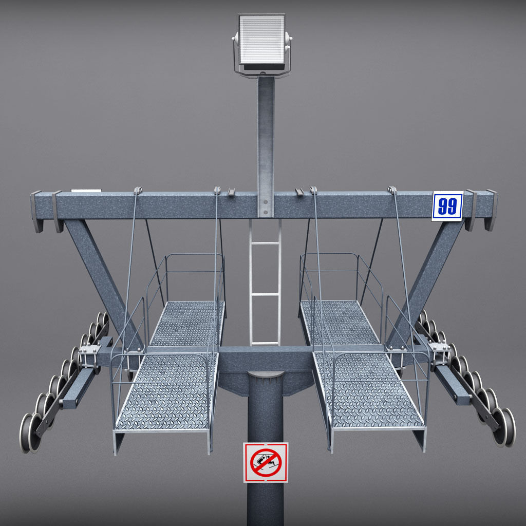 Ski lift mountain winter pack 3D model_47