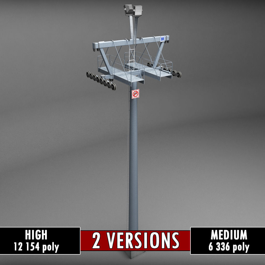 Ski lift mountain winter pack 3D model_60