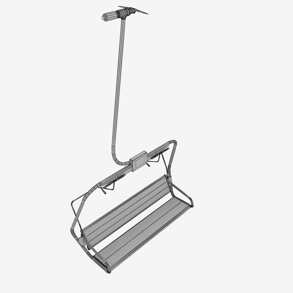 Ski lift mountain winter pack 3D model_35