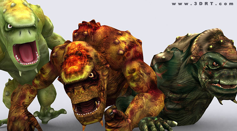Monster trolls Low-poly 3D model_6