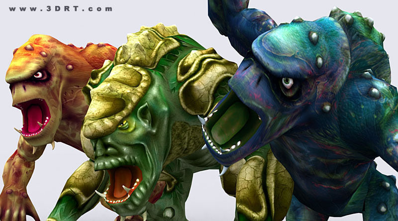 Monster trolls Low-poly 3D model_7