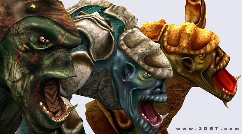 Monster trolls Low-poly 3D model_2