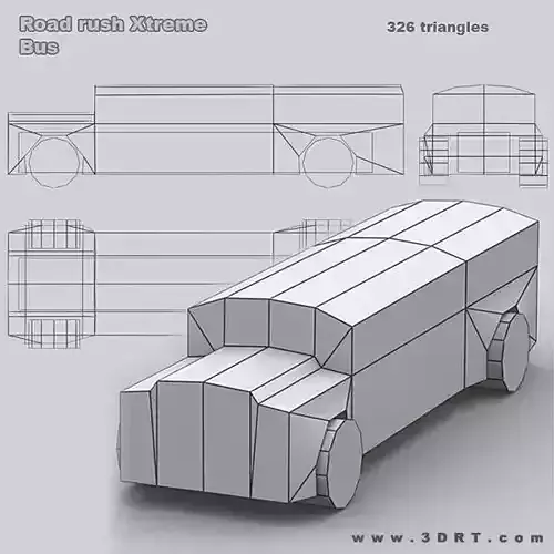 Road Rush Xtreme Buses Low-poly 3D model
