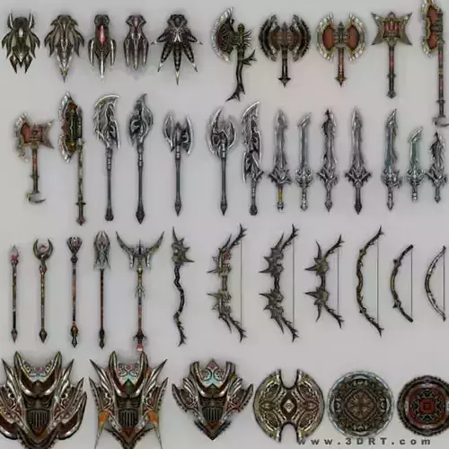 Fantasy arms set Low-poly 3D model