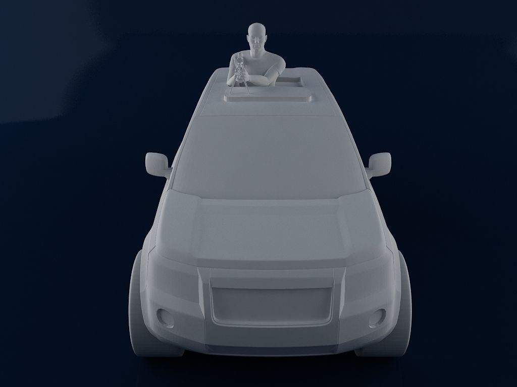 Man with MK16 Sniper in Car 3D print model_3