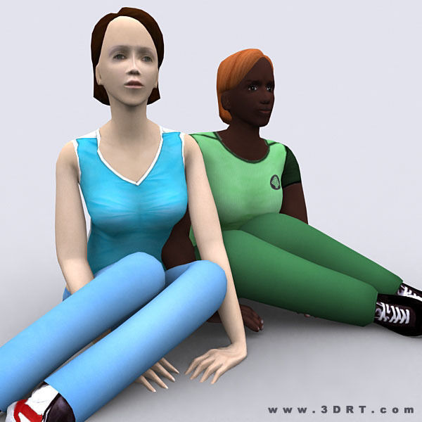 Realpeople females pack Low-poly 3D model_15