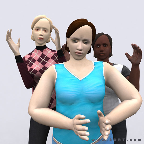 Realpeople females pack Low-poly 3D model_17