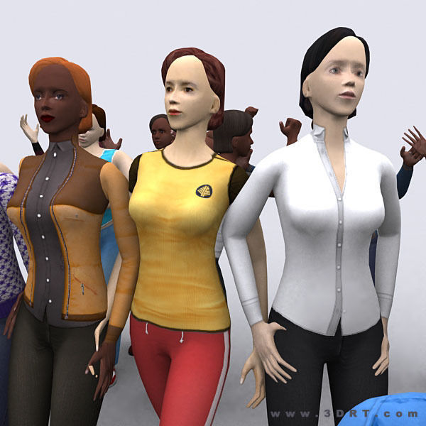 Realpeople females pack Low-poly 3D model_3