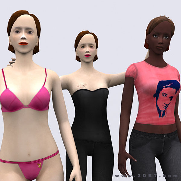 Realpeople females pack Low-poly 3D model_8