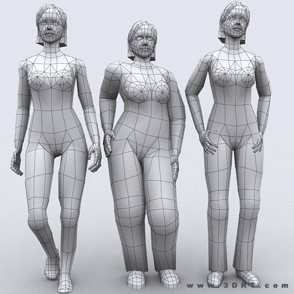 Realpeople females pack Low-poly 3D model_13