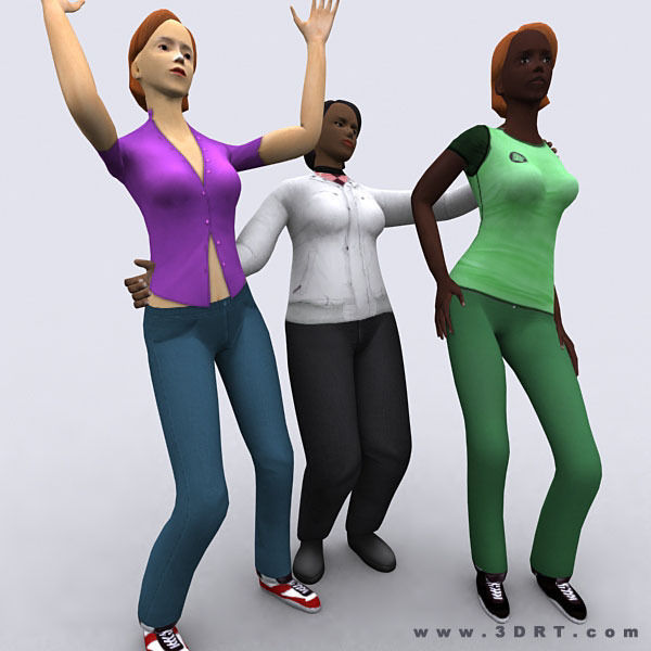Realpeople females pack Low-poly 3D model_9