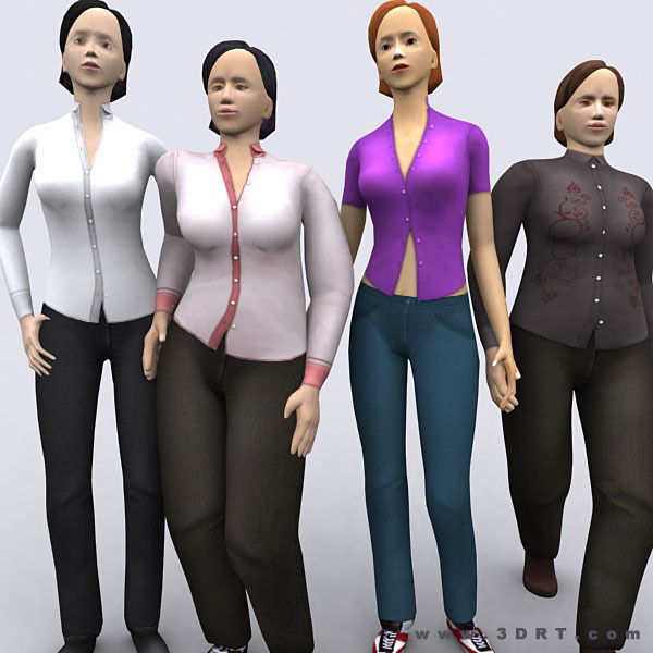 Realpeople females pack Low-poly 3D model_5