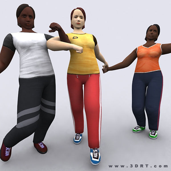 Realpeople females pack Low-poly 3D model_7