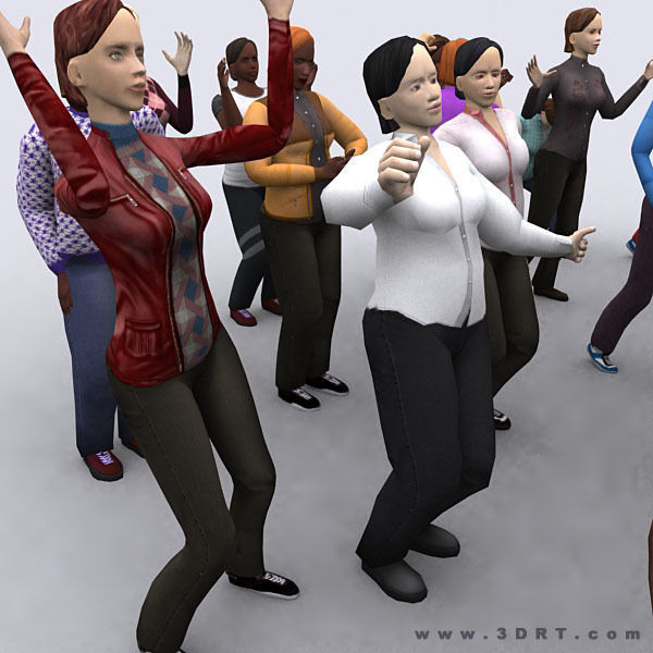 Realpeople females pack Low-poly 3D model_10