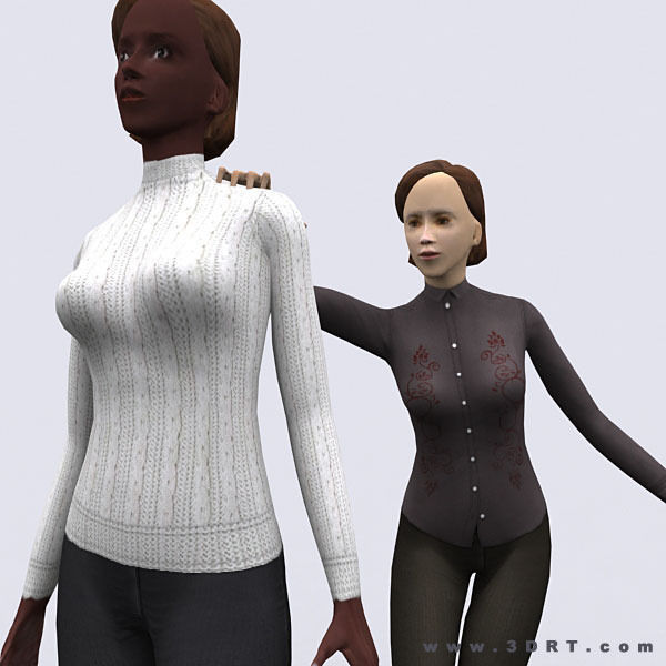 Realpeople females pack Low-poly 3D model_14