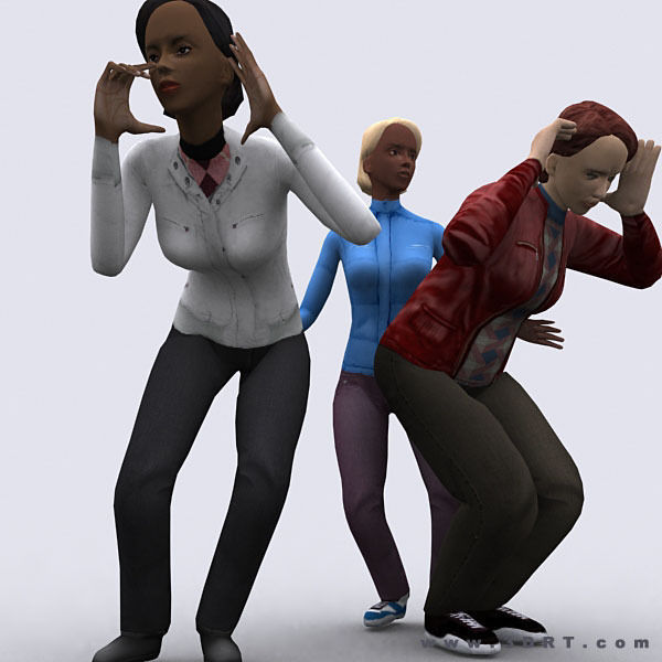 Realpeople females pack Low-poly 3D model_11