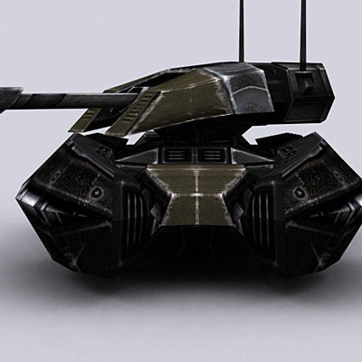 Sci-Fi hover tanks Low-poly 3D model_17