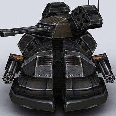 Sci-Fi hover tanks Low-poly 3D model_6