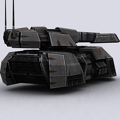 Sci-Fi hover tanks Low-poly 3D model_29