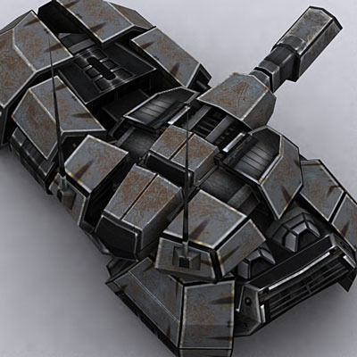Sci-Fi hover tanks Low-poly 3D model_23