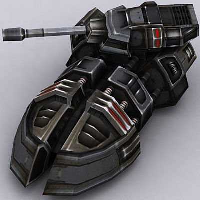 Sci-Fi hover tanks Low-poly 3D model_26