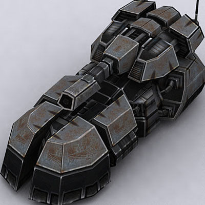 Sci-Fi hover tanks Low-poly 3D model_22