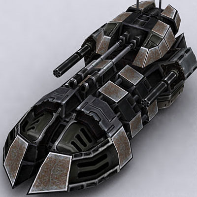 Sci-Fi hover tanks Low-poly 3D model_20