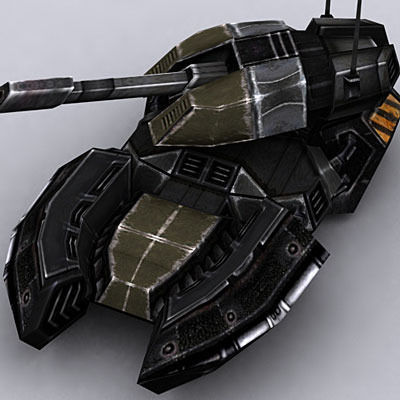 Sci-Fi hover tanks Low-poly 3D model_27