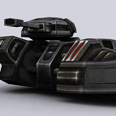 Sci-Fi hover tanks Low-poly 3D model_13