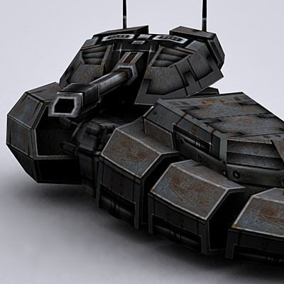 Sci-Fi hover tanks Low-poly 3D model_9
