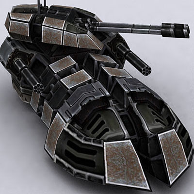 Sci-Fi hover tanks Low-poly 3D model_28