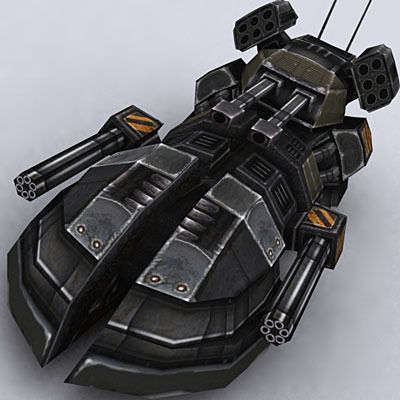 Sci-Fi hover tanks Low-poly 3D model_1