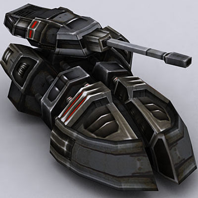 Sci-Fi hover tanks Low-poly 3D model_14