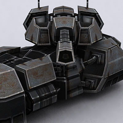 Sci-Fi hover tanks Low-poly 3D model_21