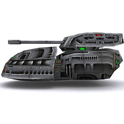 Sci-Fi hover tanks Low-poly 3D model_16