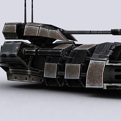 Sci-Fi hover tanks Low-poly 3D model_18