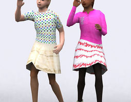 Realpeople kids girls 3D Model