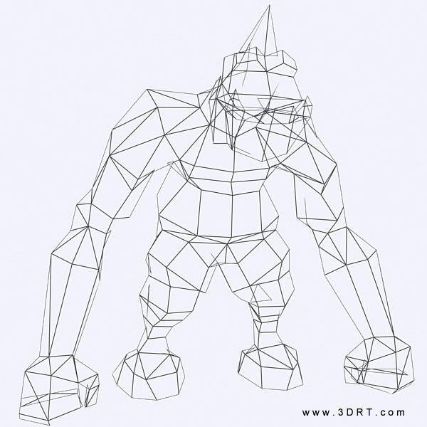 3DRT - Yeti monster2 Low-poly 3D model_11